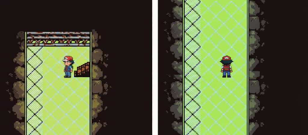 初代ポケモン 地下通路で隠しアイテムを取る時のサトシが向いている方法