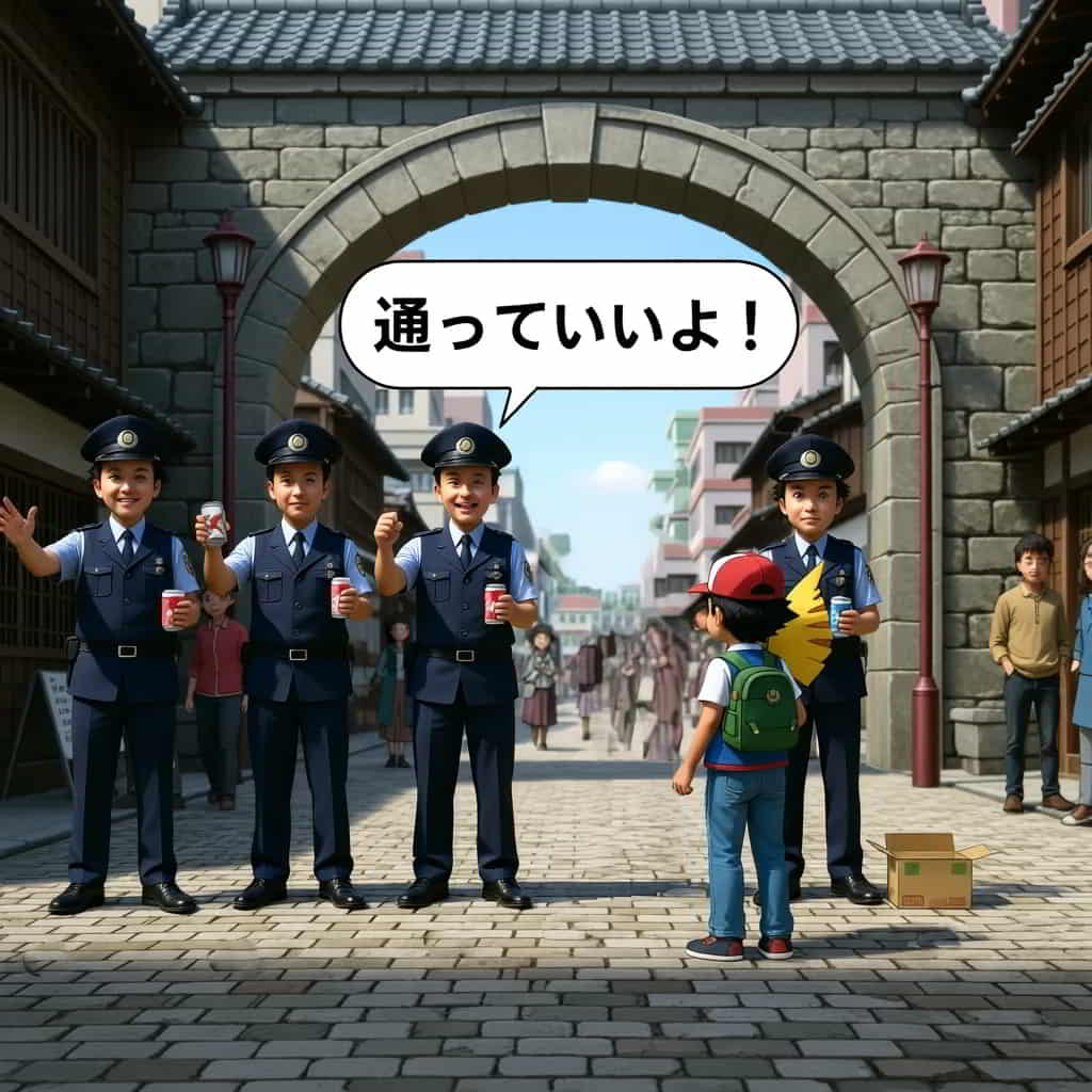 初代ポケモン のみものをあげると通してくれる警備員