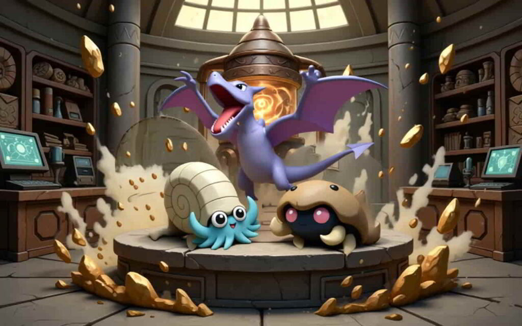 初代ポケモン 化石ポケモンが復活するイラスト