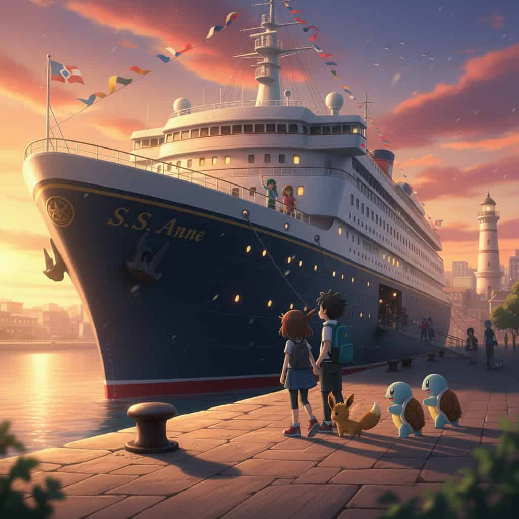 ポケモン サントアンヌ号 夕暮れの港のイメージ