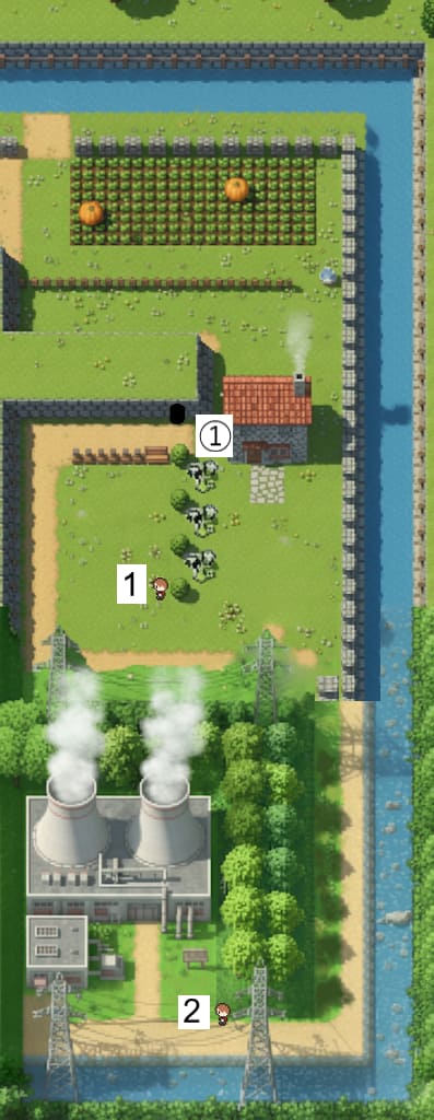 初代ポケモン 10番道路のトレーナーとアイテムの位置