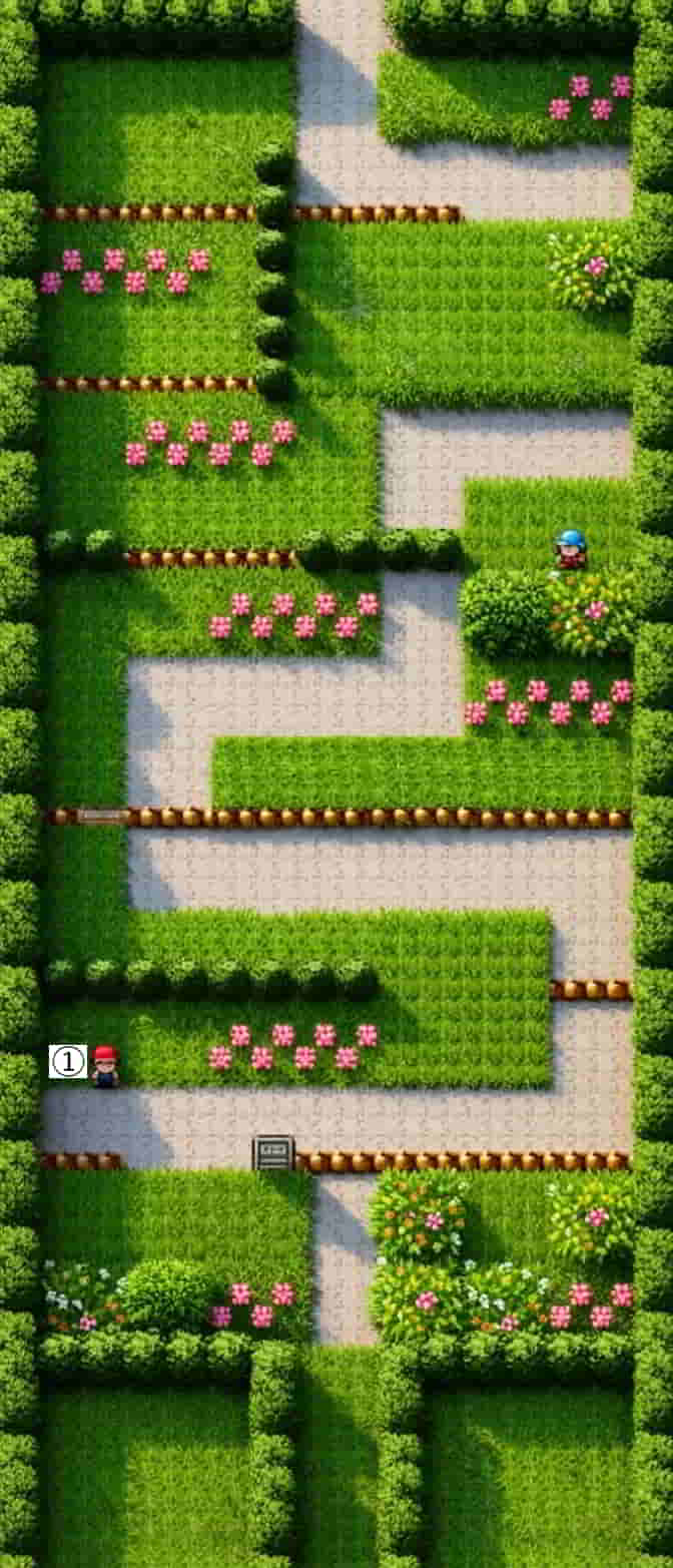 初代ポケモン 1番道路でもらえるアイテムの位置を示した図